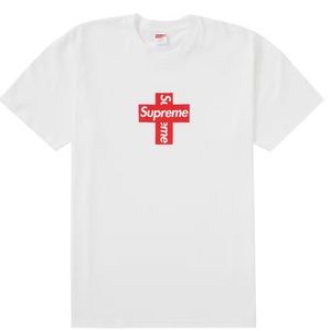 Supreme Cross Box Logo Tee  Men’s  Authentic